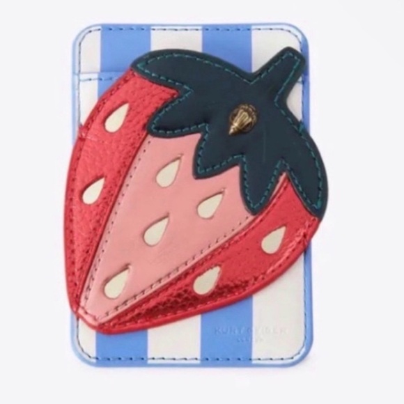Kurt Geiger London Strawberry Card Holder Back 💙 NIB - Picture 3 of 5